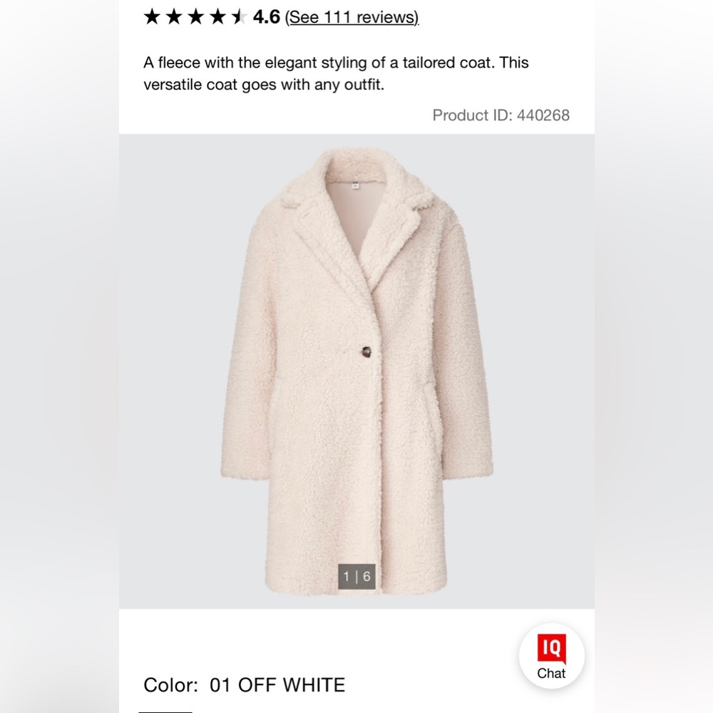 Uniqlo fleece Teddy coat